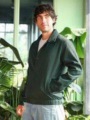 Crease-Tactile Bomber Jacket