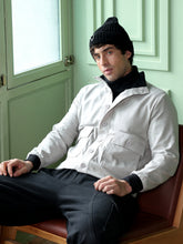 Mens Cloud Grey Tactile Utility Bomber Jacket