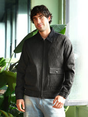 Zip-Front Crease-Tactile Jacket