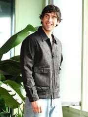 Zip-Front Crease-Tactile Jacket