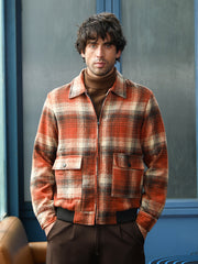 Zip-Front Plaid Jacket