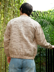 Lined-Jacquard Bomber Jacket