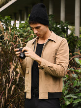 Zip-Front Geometric-Jacquard Jacket