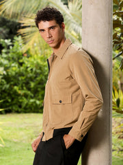 Zip-Front Geometric-Jacquard Jacket