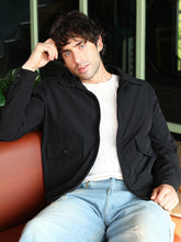 Zip-Front Geometric-Jacquard Jacket