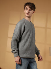 كنزة صوفية محبوكة ذاتيًا بتصميم راجلان