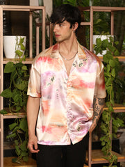 Abstract Sheen Oversized Shirt