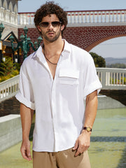 Satin-Utility Oversized Shirt