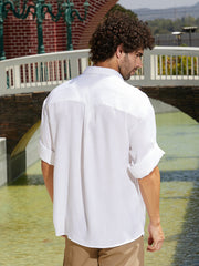 Satin-Utility Oversized Shirt