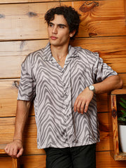 Zebra Satin Oversized Shirt