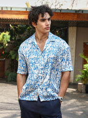 Graffiti Satin Oversized Shirt