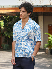 Graffiti Satin Oversized Shirt