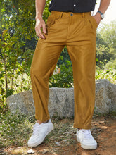 Mens Mustard Yellow Corduroy Tailored Trousers