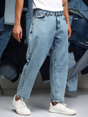Acid-Wash Straight-Fit Denim Jeans