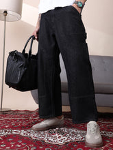 Patched Straight Denim Jeans