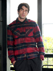 Contrast-Tartan Shacket
