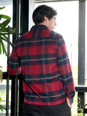 Contrast-Tartan Shacket