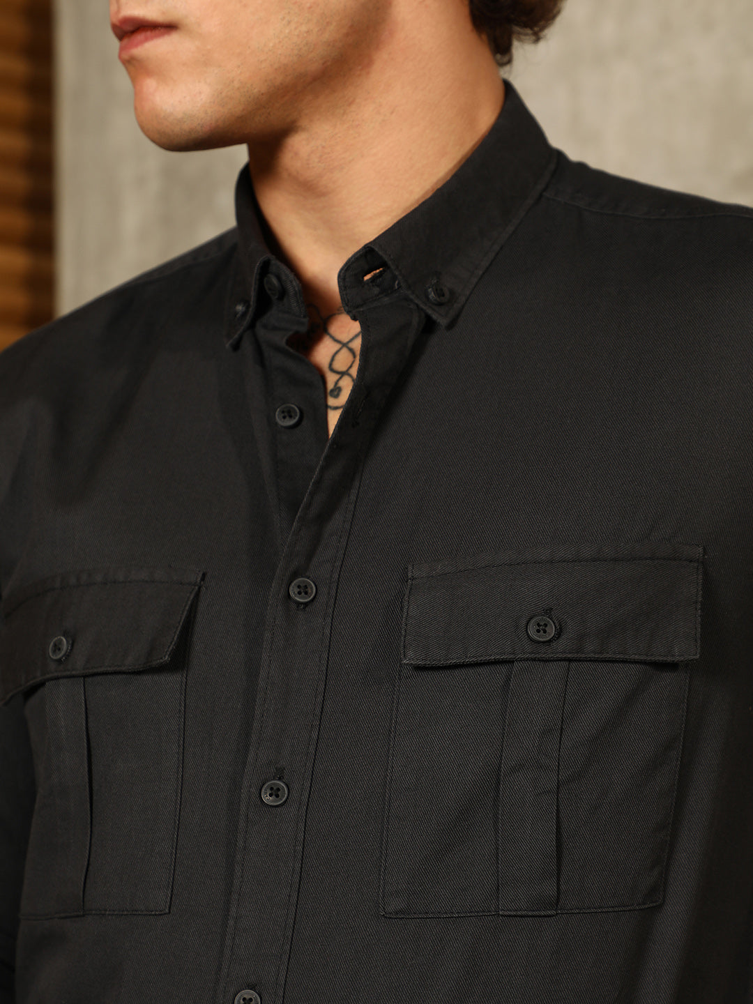 Campus Sutra - Button-Down Utility Shirt