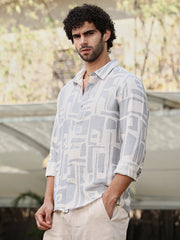 قميص عادي بنمط تجريدي ديكو