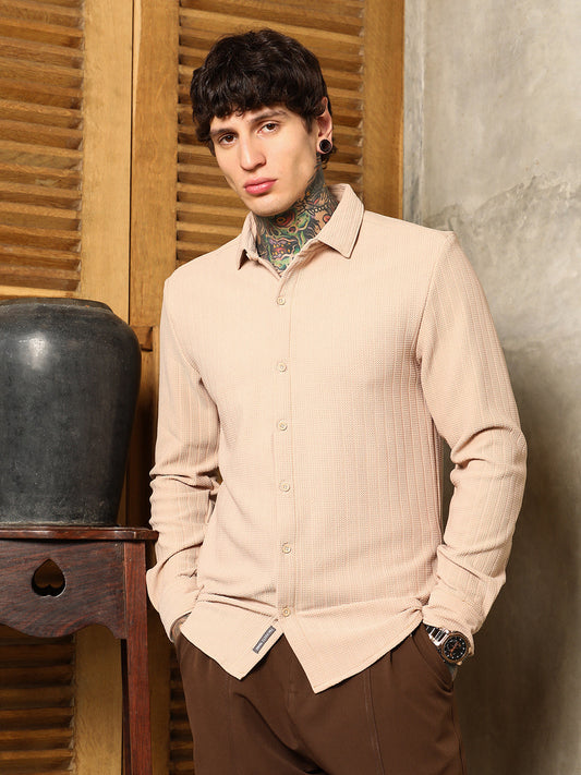 Chevron-Panel Tactile Shirt