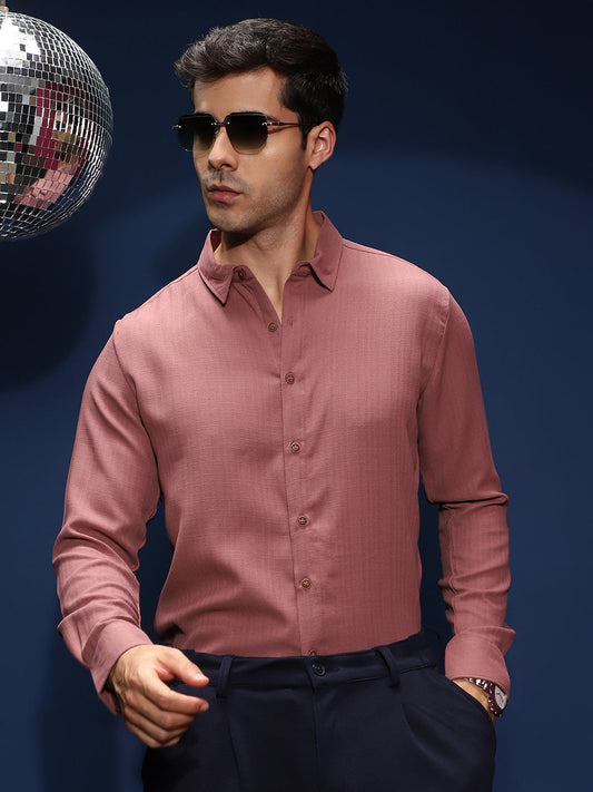Solid-Woven Regular Shirt