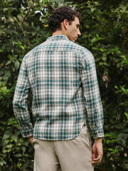 Button-Down Ombre-Plaid Shirt