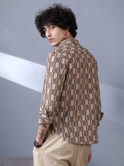 قميص ذو حافة مربعة