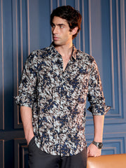 Contrast-Gaze Imprint Shirt