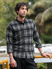 Button-Down Static-Plaid Shirt