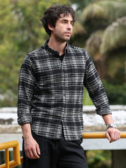 Button-Down Static-Plaid Shirt