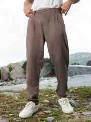 Mens Ash Brown Korean Tailored Trousers