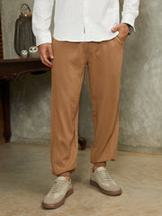 Solid Belted Cargo Pants