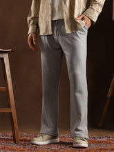 Mens Coin Grey Micro Waffle Cuffed Trousers