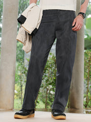 Gazed-Imprint Straight-Fit Trousers