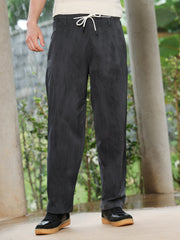 Gazed-Imprint Straight-Fit Trousers