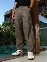 Grazed-Imprint Straight-Fit Trousers