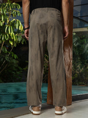 Grazed-Imprint Straight-Fit Trousers