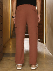 Pleated-Textured Cargo Trousers