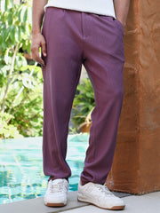 Textured-Pleated Tailored Trousers