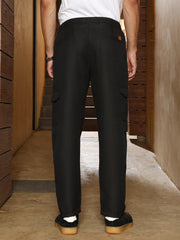 Pleated-Dobby Cargo Trousers