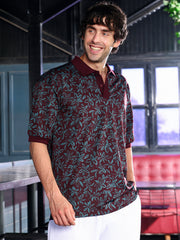 تيشيرت بولو بنقشة زهور جاكار