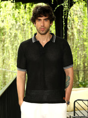 تيشيرت بولو فضفاض الحياكة