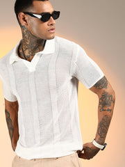 تيشيرت بولو محبوك بشكل غير متوازن