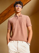 mens mousse brown spirit weave polo t shirt