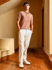 mens mousse brown spirit weave polo t shirt