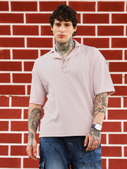 mens light rose coil tactile cuban polo t shirt