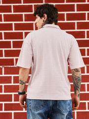 mens light rose coil tactile cuban polo t shirt