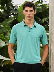 mens aqua green seamless gradient texture polo t shirt