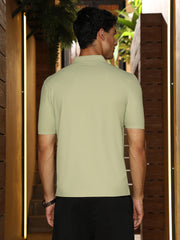 mens lime green seamless grid polo t shirt