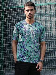 Abstract-Overlap Activewear T-Shirt